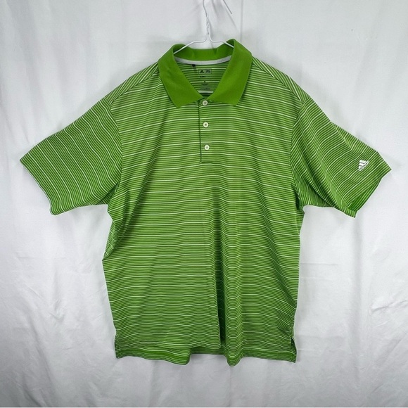 adidas Other - Adidas Climalite - Men’s Golf Shirt - Polo - XL - Green with White Stripes